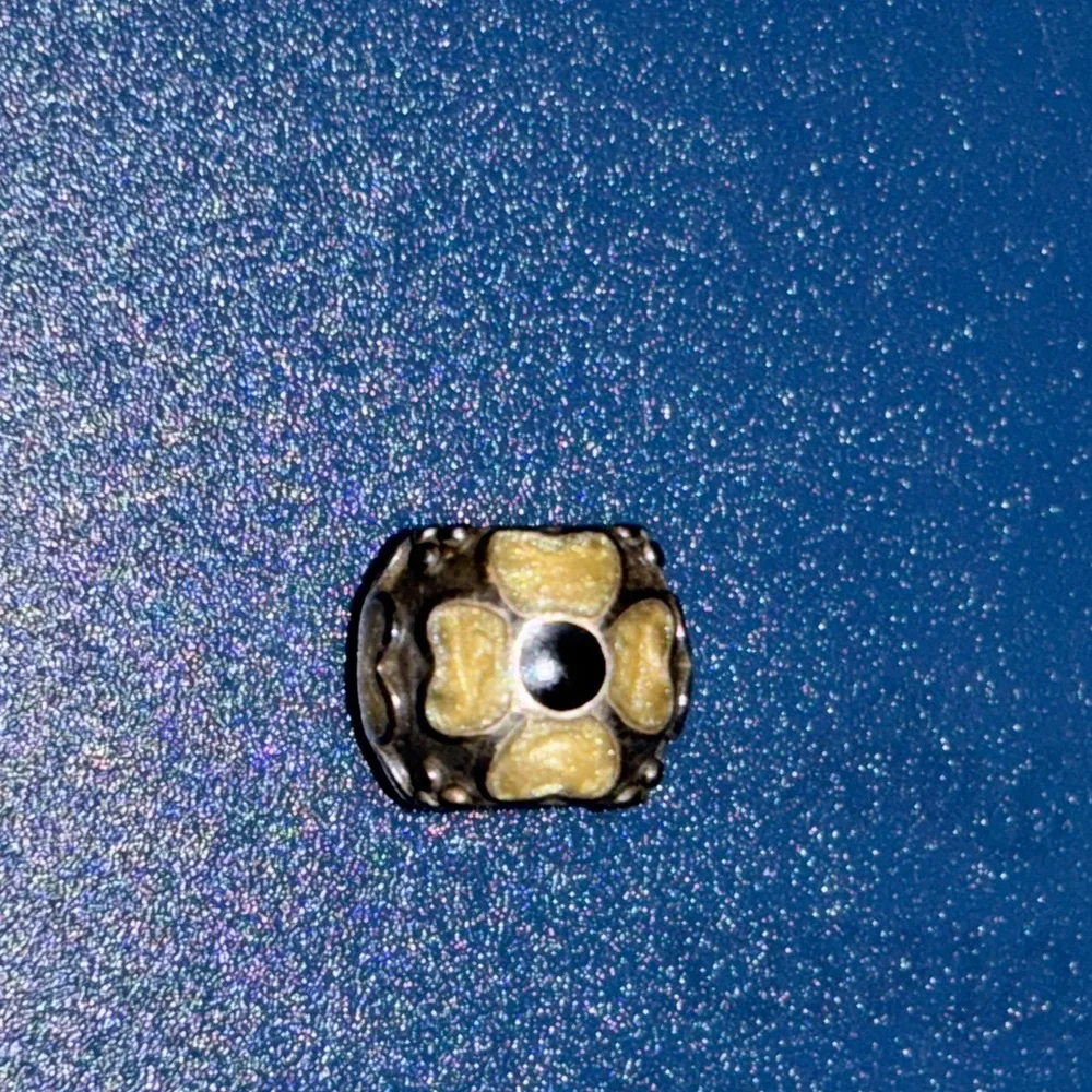 Pandora Silver and Gold Bead Charm with flowers cloisonne - Picture 3 of 3